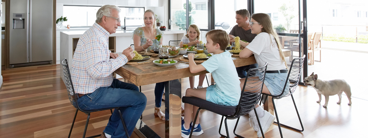 Eating lunch with the family 2.